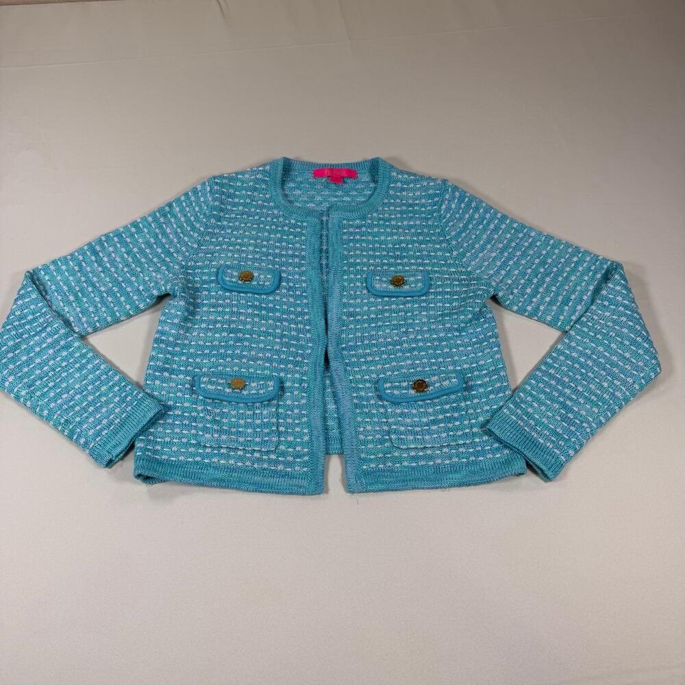 Lilly Pulitzer Kienna Cardigan turquoise Excellent condition size small